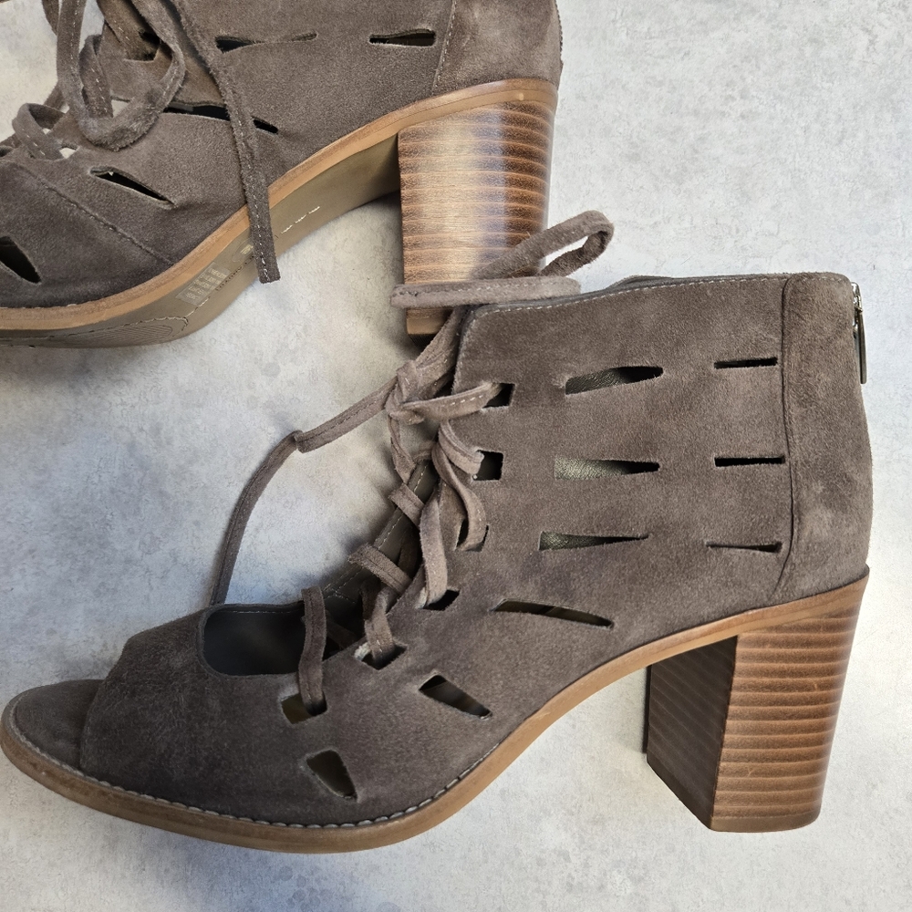 Vince Camuto Tressa - Suede Gladiator Strappy Lace Up Chunky Heals